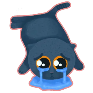 😥 fa699e51 gato, chorando, triste, lágrimas, chateado, desenho animado, animal telegram sticker