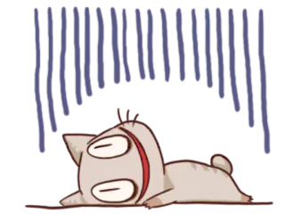 😨 39e26df6 kat, verdrietig, depressief, uitgeput, dier, cartoon telegram sticker