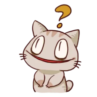 ❓ 56c2f25c kat, vraagteken, verward, dier, schattig, cartoon telegram sticker