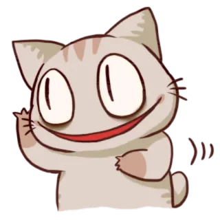 😃 64c7dbc3 kat, cartoon, dier, zwaaien, sticker, blij telegram sticker