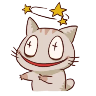 ✨ a30ff8f3 kat, duizelig, cartoon, dier, sterren, grappig telegram sticker