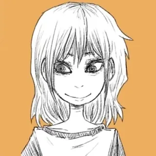 🙂 030cf5a6 ภาพสเก็ตช์, การ์ตูน, ภาพเหมือน, ผู้หญิง, อนิเมะ, มังงะ telegram sticker