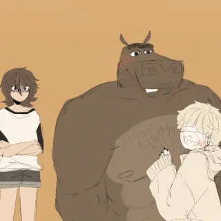 🦛 6c08e41a การ์ตูน, ตัวละคร, อนิเมชั่น telegram sticker