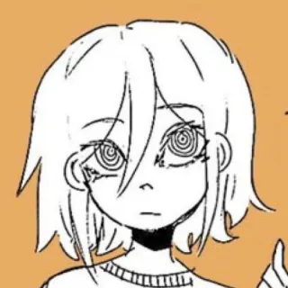 🙁 73a9ea2f สไตล์อนิเมะ, ถูกสะกดจิต, เหม่อลอย, การ์ตูน, ภาพประกอบ telegram sticker