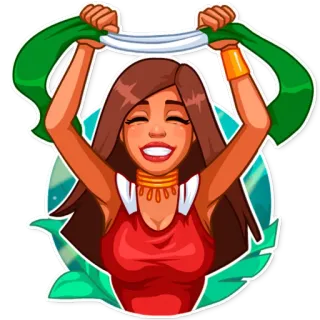 🇳🇬 2632f112 ผู้หญิง, การเฉลิมฉลอง, ความสุข, มีความสุข, เต้นรำ, สีเขียว, สีขาว telegram sticker