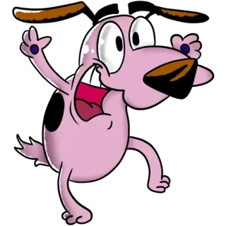 😱 16a03252 Courage the Cowardly Dog cartoon, dog, scared, pink, cowardly telegram sticker