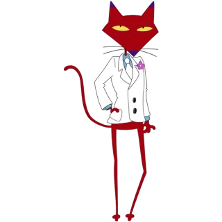 🐱 2843ada5 Katz Courage the Cowardly Dog cartoon, villain, cat, creepy, hotel telegram sticker