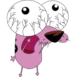 😳 ea74cd66 Courage the Cowardly Dog cartoon, dog, scared, courage, cowardly telegram sticker