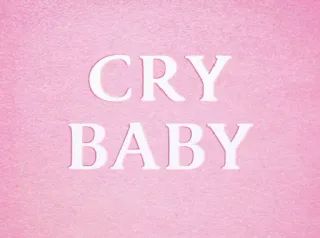 🙂 1237774a CRY BABY плакать, малыш, розовый, текст, фраза telegram sticker
