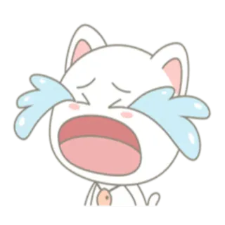 😭 39f2fa20 gatto, piangere, triste, cartone animato, emoji, sticker telegram sticker