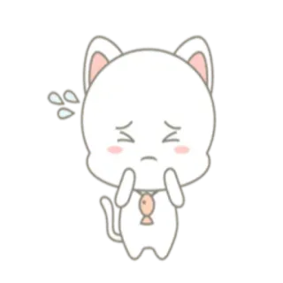 😣 47329059 gatto, cartone animato, carino, triste, preoccupato, anime, adesivo telegram sticker