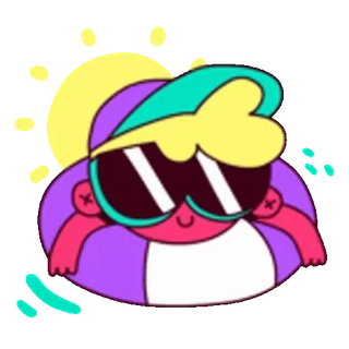 🏝 944b8fdc Мультфильм, Персонаж, Солнцезащитные очки, Красочный, Наклейка, Крутой whatsapp sticker