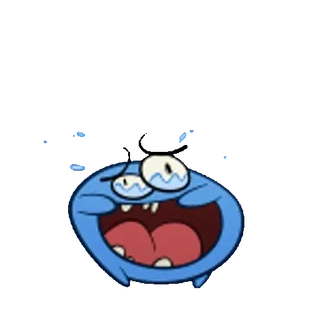 🤣 f059cfa6 мультфильм, персонаж, синий, крик, выражение whatsapp sticker