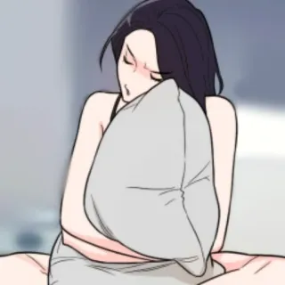 🖤 d03a61d8 女性, 枕, 眠い, 朝, ベッド telegram sticker