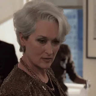 😊 d2e4237f Miranda Priestly The Devil Wears Prada mode, baas, Meryl Streep, film, iconisch telegram sticker