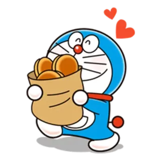 🍔 59084d6d Doraemon hoạt hình, mèo, robot, anime, trái tim, kẹo telegram sticker