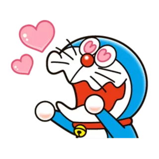 😍 873d0cbc Doraemon hoạt hình, mèo, anime, trái tim, tình yêu, hạnh phúc telegram sticker