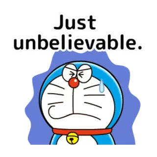 😓 c91b6a39 Doraemon Just unbelievable. doraemon, anime, không thể tin được, phim hoạt hình telegram sticker