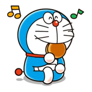 😌 e01a881e Doraemon hoạt hình, mèo, robot, vui vẻ, âm nhạc, anime telegram sticker