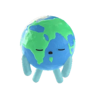 😨 0f999615 地球, 行星, 世界, 可爱, 卡哇伊, 蓝色, 绿色, 卡通 telegram sticker