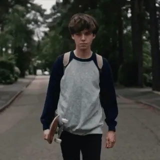 🛹 71cbffc2 วัยรุ่น, สเก็ตบอร์ด, เดิน, กระเป๋าเป้, ภาพเหมือน telegram sticker