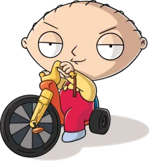 😏 4146bdd1 Stewie Griffin Family Guy สติววี่ กริฟฟิน, Family Guy, การ์ตูน, แอนิเมชั่น, จักรยานสามล้อ, เด็กทารก whatsapp sticker