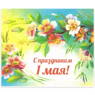 👍 0cb1f85f С праздником 1 мая! 五一劳动节, 节日, 花, 庆祝, 春天, 问候 telegram sticker