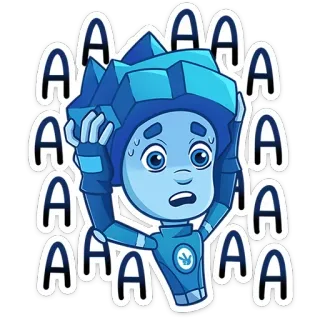 😱 6260ed28 AAAA Kreskówka, Postać, Panika, Zmartwienie, Płacz, Niebieski telegram sticker