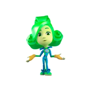 🤷‍♀️ 28c2eb60 мультфильм, зеленый, девушка, персонаж, милый whatsapp sticker