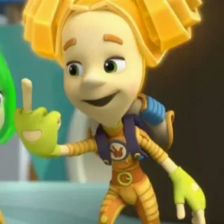 🖕 fff02eeb Мультфильм, Средний палец, Жест, Персонаж whatsapp sticker