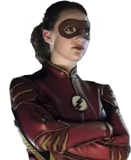 😟 f00e0f69 XS (Nora West-Allen) The Flash XS, Nora West-Allen, The Flash, DC Comics, Superhero, Speedster, Topeng whatsapp sticker