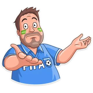 😐 2b5e0f7e FIFA voetbal, cartoon, man, FIFA telegram sticker