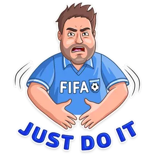 😠 4ebfd475 JUST DO IT man, voetbal, fifa, sport, just do it, motivatie, cartoon telegram sticker