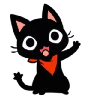 👋 31e7722b Katze, schwarze Katze, Cartoon, Tier, Haustier, süß telegram sticker