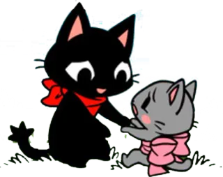 😌 607356f2 Katze, Cartoon, süß, Tiere, Freundschaft telegram sticker