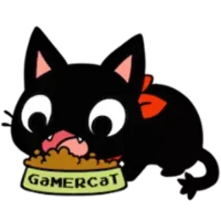 🍲 6a19b799 GAMERcat Katze, Gamer, Cartoon, Haustier, Tier, Essen telegram sticker