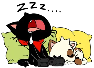 😴 d0d1b601 ZZZ..... schlafend, Katze, Cartoon, Kissen, zzz, müde telegram sticker