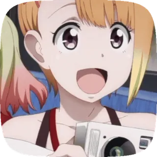😁 c89d55b1 anime, girl, camera, happy, smiling, portrait telegram sticker