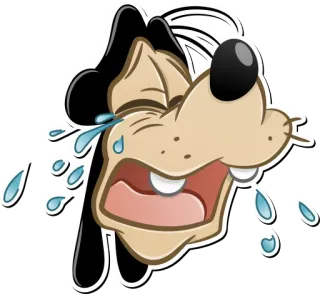 😢 2ba868e0 Goofy 漫画, ディズニー, グーフィー, 泣く, 悲しい, 感情 telegram sticker
