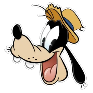 🧑‍🌾 ed548039 Goofy おバカ, ディズニー, 漫画, キャラクター, 帽子, 笑顔 telegram sticker