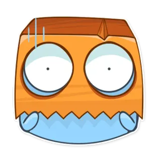 😳 30237c23 ステッカー, 漫画, キャラクター, オレンジ, 青 whatsapp sticker