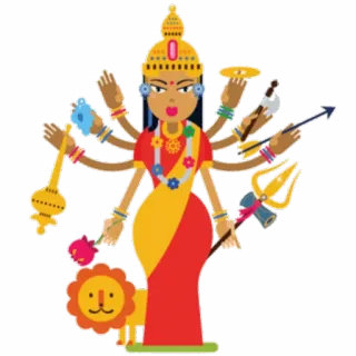 🕉️ eef70faf Durga Durga, Dea indù, India, Religione telegram sticker