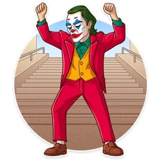 🕺 36b44024 Joker Clown, Joker, Personnage de film, Méchant, Dessin animé, DC Comics telegram sticker