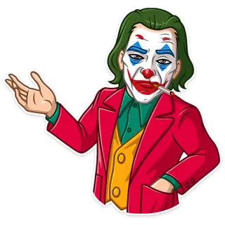 🤨 46a4dc30 Joker clown, méchant, joker, cigarette telegram sticker