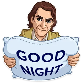 🛏 63103bc9 GOOD NIGHT bonne nuit, oreiller, sommeil, salutation, repos telegram sticker