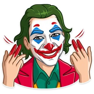 😁 6efbe742 Joker Joker, Clown, Film, Méchant, Comics, Sanglant, Geste telegram sticker