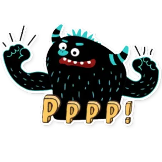 💪 67b5f917 PPPPP! monster, cartoon, sticker, PPPPP, cute, character telegram sticker