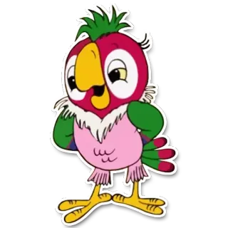 😆 c907c625 앵무새, 만화, 화려한, 새, 동물, 스티커 telegram sticker
