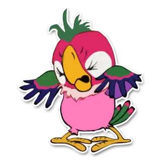 😖 e4504a7f 앵무새, 만화, 새, 동물, 열대, 스티커 telegram sticker