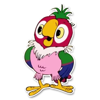 😃 fd131ba2 앵무새, 새, 만화, 동물, 화려한, 열대, 귀여운 telegram sticker